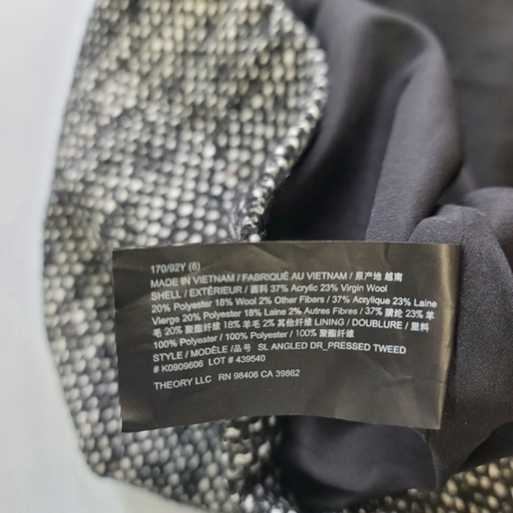 Theory Sleeveless Angled Wool-Blend Dress, Black - Picture 7 of 7